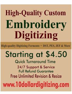 High Quality Custom Embroidery Digitizing | Custom Logo Embroidery Digitizing Services | Premium Quality