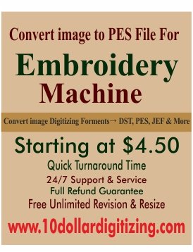 Convert image to pes Embroidery Custom Digitizing | JPG to PES Embroidery Design for Brother Machine