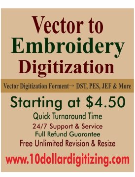 Vector to embroidery dgitization | High Quality Stitch Files