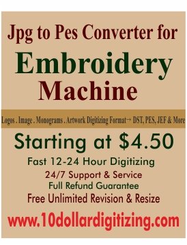 Jpg to Pes Converter Embroidery file | Brother Digitizing