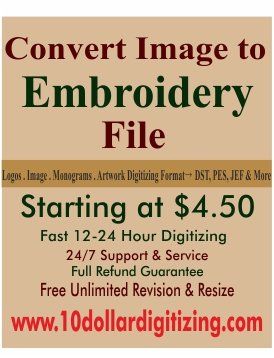 Convert image to Embroidery File | Custom Embroidery Digitizing
