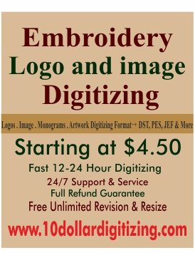 Embroidery Logo and image digitizing | Custom Machine Files