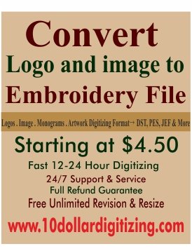 Convert Logo and image to Embroidery File | PES DST