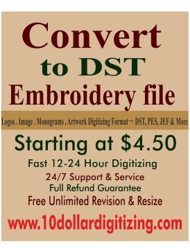 Convert to DST Embroidery File | Logo and Image Digitizing