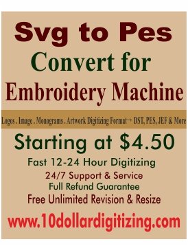 Svg to Pes Covert for Embroidery machine | Brother Digitizing