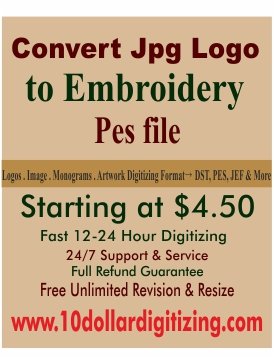 Covert Jpg Logo to Embroidery Pes file | Brother Machine