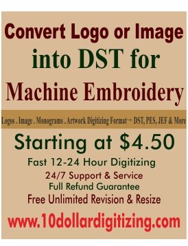 Convert Logo and Image into DST for Machine Embroidery | Custom Embroidery Digitizing