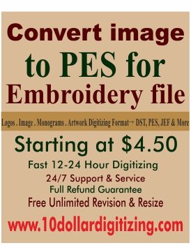 Convert Image to Pes for Embroidery file | Brother Machine Digitizing