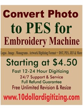 Convert Photo to Pes file | Brother Embroidery Digitizing