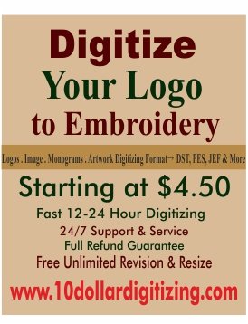 Your Logo to Machine Embroidery File | DST PES JEF Digitizing