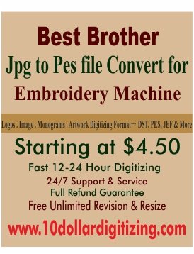 Best Brother Jpg to Pes file Converter | High Quality PES