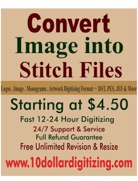 Convert Image into Stitch Files | Embroidery Digitizing Service