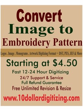Convert Image to Embroidery Pattern | Custom Embroidery Digitizing