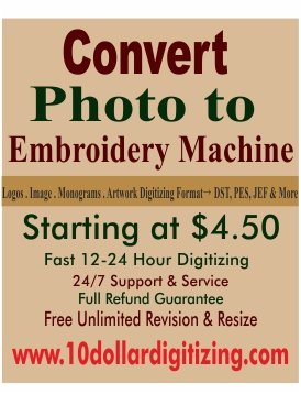 Phtoto to Embroidery Machine | Image to DST PES Embroidery