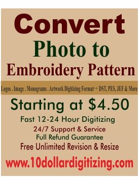 Convert Photo to Embroidery Pattern | Image to Stitch File Service