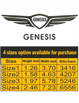 Patch Brodé Genesis Logo Officiel - Taille Standard (env. 100x100mm) - Bords Surfilés - Pour Veste, Sac, Customisation