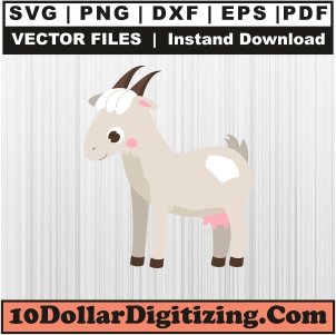 Goat-Female-Svg,-Animal-Png-Vector,-Goat--Svg-Cut-File-For-Cricut-Silhouette-Printable-Files