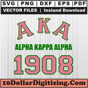 AKA-1908-Png,-Alpha-Kappa-Alpha-Vector,-Sorority-Svg-Cut-File-For-Cricut-Silhouette-Printable-Files