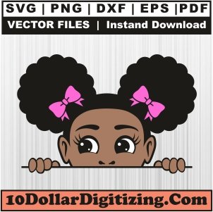 Peekaboo-Afro-Puff-Girl-Svg,-Black-Girl-Png-Vector,-Little-Girl-Svg-Cut-File-For-Cricut-Silhouette-Printable-Files