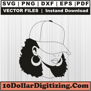 Afro-Hat-Low-Woman-Png-Transparent,-Black-Woman-Vector,-African-American-Svg-Cut-File-For-Cricut-Silhouette-Printable-Files