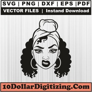 Black-Woman-Afro-Svg,-Afro-Girl-Png-Vector,-Black-Woman-Svg-Cut-File-For-Cricut-Silhouette-Printable-Files