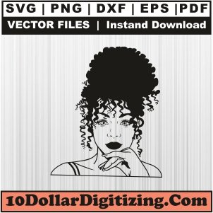 Beautiful-Afro-Women-Svg,-Afro-Girl-Png-Vector,-Black-Girl-Svg-Cut-File-For-Cricut-Silhouette-Printable-Files