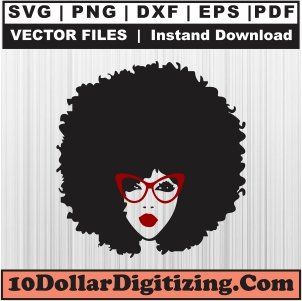 Black-Afro-Girl-Svg,-Black-Woman-Png-Vector,-African-AmericanSvg-Cut-File-For-Cricut-Silhouette-Printable-Files