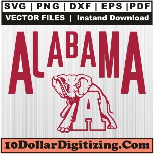 Alabama-Elephant-Svg,-Football-Team-Png-Vector,-College-Sports-Svg-Cut-File-For-Cricut-Silhouette-Printable-Files