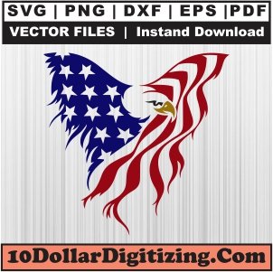 American-Eagle-Flying-Flag-Svg,-USA-Flag-Png-Vector,-Patriotic-Eagle-Svg-Cut-File-For-Cricut-Silhouette-Printable-Files