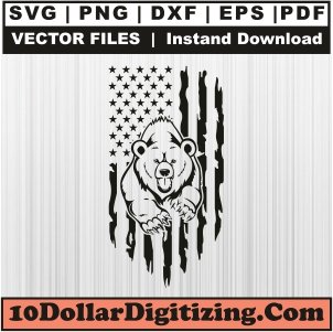 American-Flag-Bear-Png,-USA-Bear-Flag-Vector,-US-Black-Flag-Svg-Cut-File-For-Cricut-Silhouette-Printable-Files
