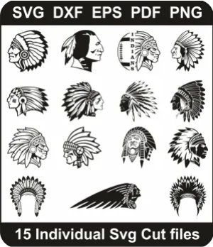 American-Indian-Chief-Svg-Pack,-Native-American-Png-Bundle,-American-Indian-Svg-Svg-Cut-File-For-Cricut-Silhouette-Printable-Files