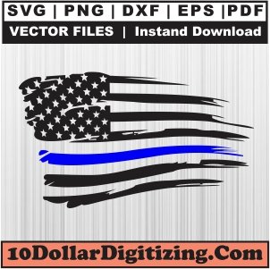 Back-The-Blue-Flag-Svg,-Police-Flag-Png-Vector,-Thin-Blue-Line-Flag-Svg-Cut-File-For-Cricut-Silhouette-Printable-Files