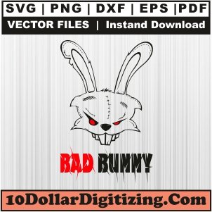 Bad-Bunny-Head-Svg,-Bad-Bunny-Face-Png-Vector,-Angry-Rabbit-with-Red-Eyes-Svg-Cut-File-For-Cricut-Silhouette-Printable-Files