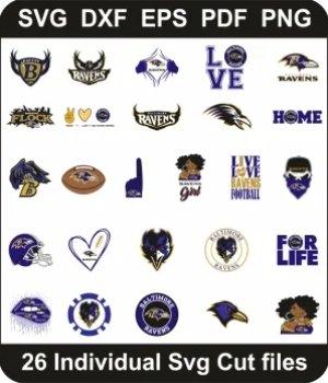Baltimore-Ravens-Logo-Svg-Bundle,-Ravens-Football-Png-Pack,-NFL-Team-Svg-Cut-File-For-Cricut-Silhouette-Printable-Files