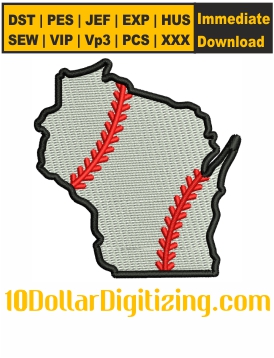 Baseball-Wisconsin-Embroidery-Design