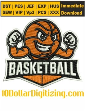 Basketball-Embroidery-Design,-Basketball-Mascot-Embroidery-File,-Basketball-Team-Embroidery-Pattern,-Sports-Ball-Embroidery-Files-Instant-Download