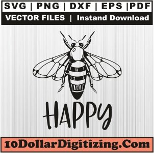 Bee-Happy-Svg,-Bee-Png-Vector,-Honey-Bee-Svg-Cut-File-For-Cricut-Silhouette-Printable-Files
