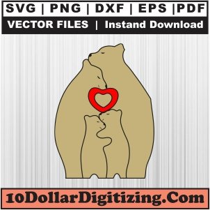 Bear-Family-Svg,-Bear-Png-Vector,-Bears-Animal-Svg-Cut-File-For-Cricut-Silhouette-Printable-Files