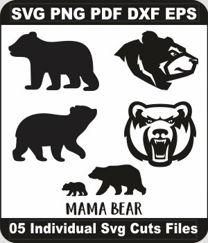 Bear-Svg-Pack,-Bear-Png-Bundle,-Bear-Animal-Svg-Cut-File-For-Cricut-Silhouette-Printable-Files