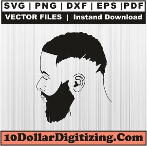 Beard-Black-Afro-Man-Hairstyle-Svg,-Black-Man-Afro-Png-Vector,-African-Man-Svg-Cut-File-For-Cricut-Silhouette-Printable-Files