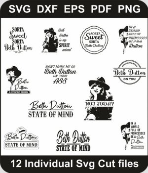 Beth-Dutton-Svg-Pack,-Beth-Dutton-Png-Bundle,-Dutton-Svg-Cut-File-For-Cricut-Silhouette-Printable-Files