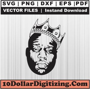 Biggie-Head-Crown-Svg,-The-Notorious-BIG-Png-Vector,-Biggie-Smalls-Svg-Cut-File-For-Cricut-Silhouette-Printable-Files