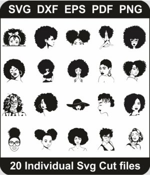 Black-Girl-Svg-Bundle,-Black-Woman-Png-Pack,-Afro-Woman-Svg-Svg-Cut-File-For-Cricut-Silhouette-Printable-Files