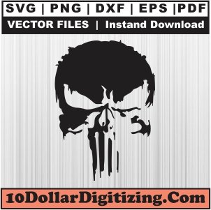 Punisher-Skull-Png,-Skull-Vector,-Black-Punisher-Skull-Svg-Cut-File-For-Cricut-Silhouette-Printable-Files