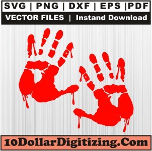 Bloody-Hand-Svg,-Bloody-Handprint-Png-Vector,-Halloween-Svg-Cut-File-For-Cricut-Silhouette-Printable-Files