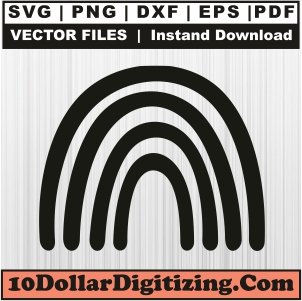 Boho-Rainbow-Black-SVG,-Rainbow-Png-Vector,-Rainbow-Line-Svg-Cut-File-For-Cricut-Silhouette-Printable-Files