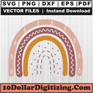 Boho-Rainbow-Dot-Png-Transparent,-Rainbow-Vector,-Boho-Rainbow-Svg-Cut-File-For-Cricut-Silhouette-Printable-Files
