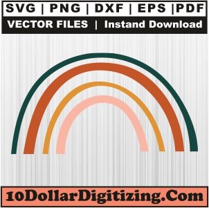 Boho-Rainbow-Png-High-Resolution,-Rainbow-Vector,-Rainbow-Four-Line-Svg-Cut-File-For-Cricut-Silhouette-Printable-Files