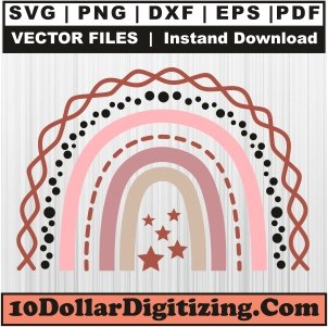 Boho-Rainbow-Star-Png-Transparent,-Rainbow-Vector,-Boho-Rainbow-Svg-Cut-File-For-Cricut-Silhouette-Printable-Files