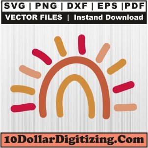 Boho-Rainbow-Style-Png-Transparent,-Rainbow-Vector,-Boho-Rainbow-Svg-Cut-File-For-Cricut-Silhouette-Printable-Files